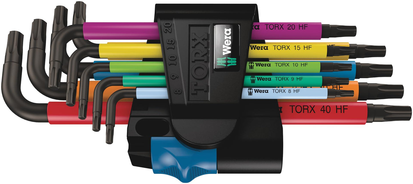 Wera 05022210001 950/9 Hex-Plus Multicolour HF 1 Multicolour Winkelschlüsselsatz, metrisch, BlackLaser, mit Haltefunktion, 9-teilig