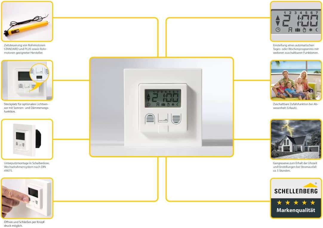 Schellenberg 25572 Zeitschaltuhr plus Zur Rolladensteuerung Mit Display