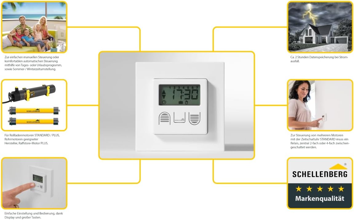 Schellenberg 25571 Zeitschaltuhr Standard Zur Rollladensteuerung Von Rohrmotoren