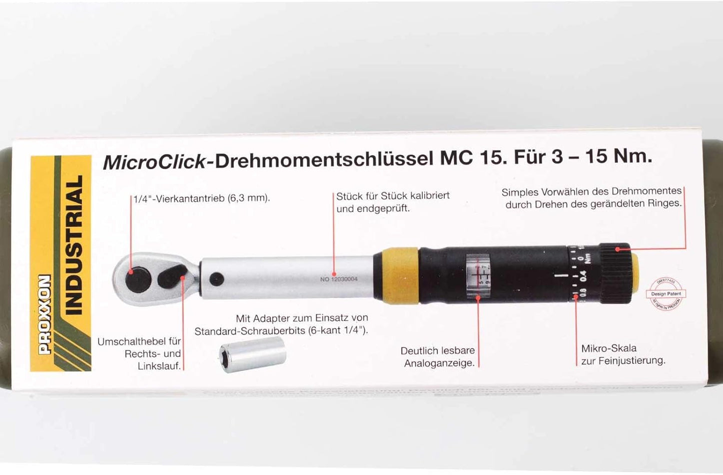 Proxxon 23345 Drehmomentschlüssel Micro Click MC15 3–15 Nm Antrieb 6,3Mm (1/4")