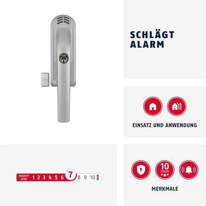 ABUS Abschließbarer Fenstergriff FG300A Fensterknauf Druckzylinder 71907 Silber