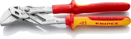 KNIPEX Mini-Zangenschlüssel Zange und Schraubenschlüssel in einem Werkzeug verchromt mit Kunststoff überzogen 125 mm, 86 03 125