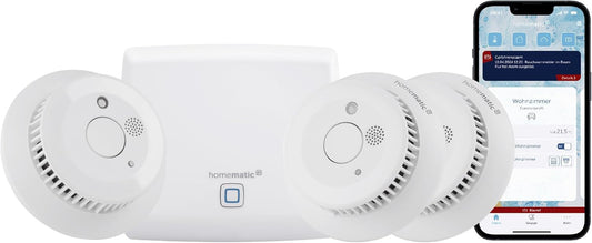 Homematic IP Smart Home Starter Set Rauchwarnmelder,Led-Notbeleuchtung, 150788A0