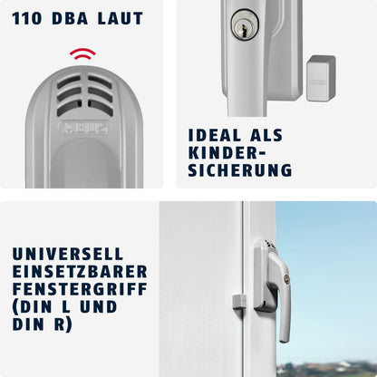ABUS Abschließbarer Fenstergriff FG300A Fensterknauf Druckzylinder 71907 Silber
