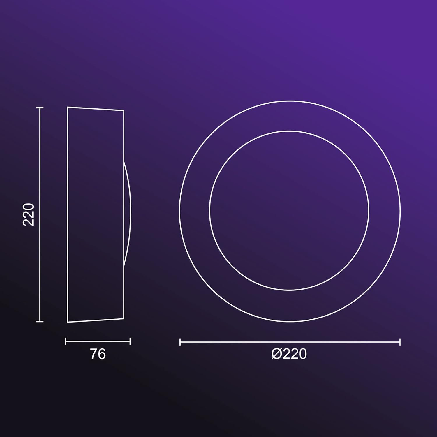 Philips Hue White & Color Ambiance Daylo Wandleuchte Silber