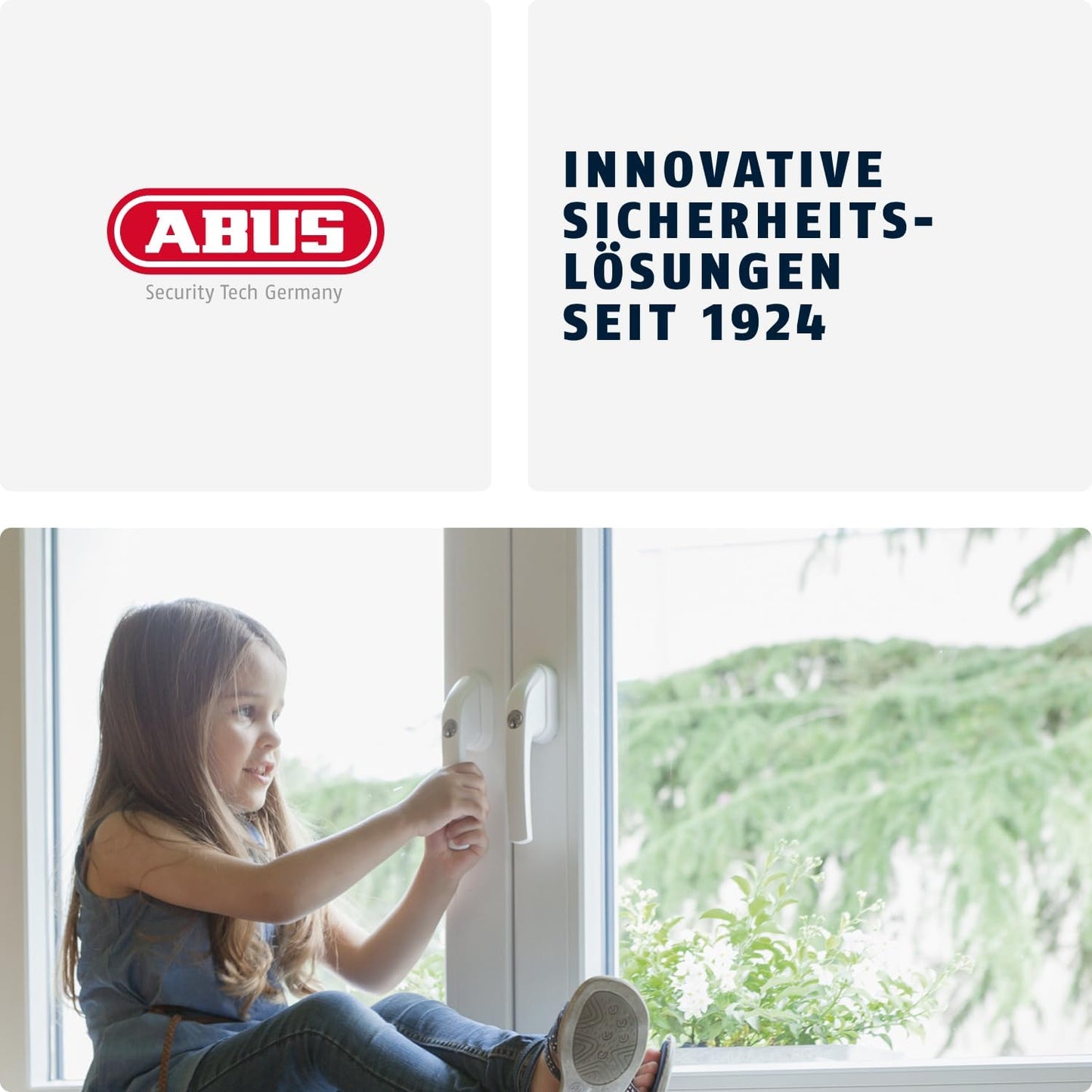 ABUS Abschließbarer Fenstergriff FG300A Fensterknauf Druckzylinder 71907 Silber