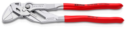 KNIPEX Zangenschlüssel Zange und Schraubenschlüssel in einem Werkzeug verchromt mit Kunststoff überzogen 150 mm, 86 03 150