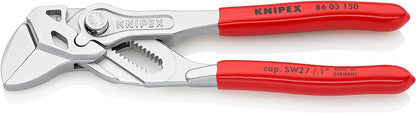 KNIPEX Zangenschlüssel, verchromt, 250 mm, greift stufenlos bis 52 mm, Feinverstellung per Knopfdruck, Schraubenschlüssel, Armaturenzange, 86 03 250