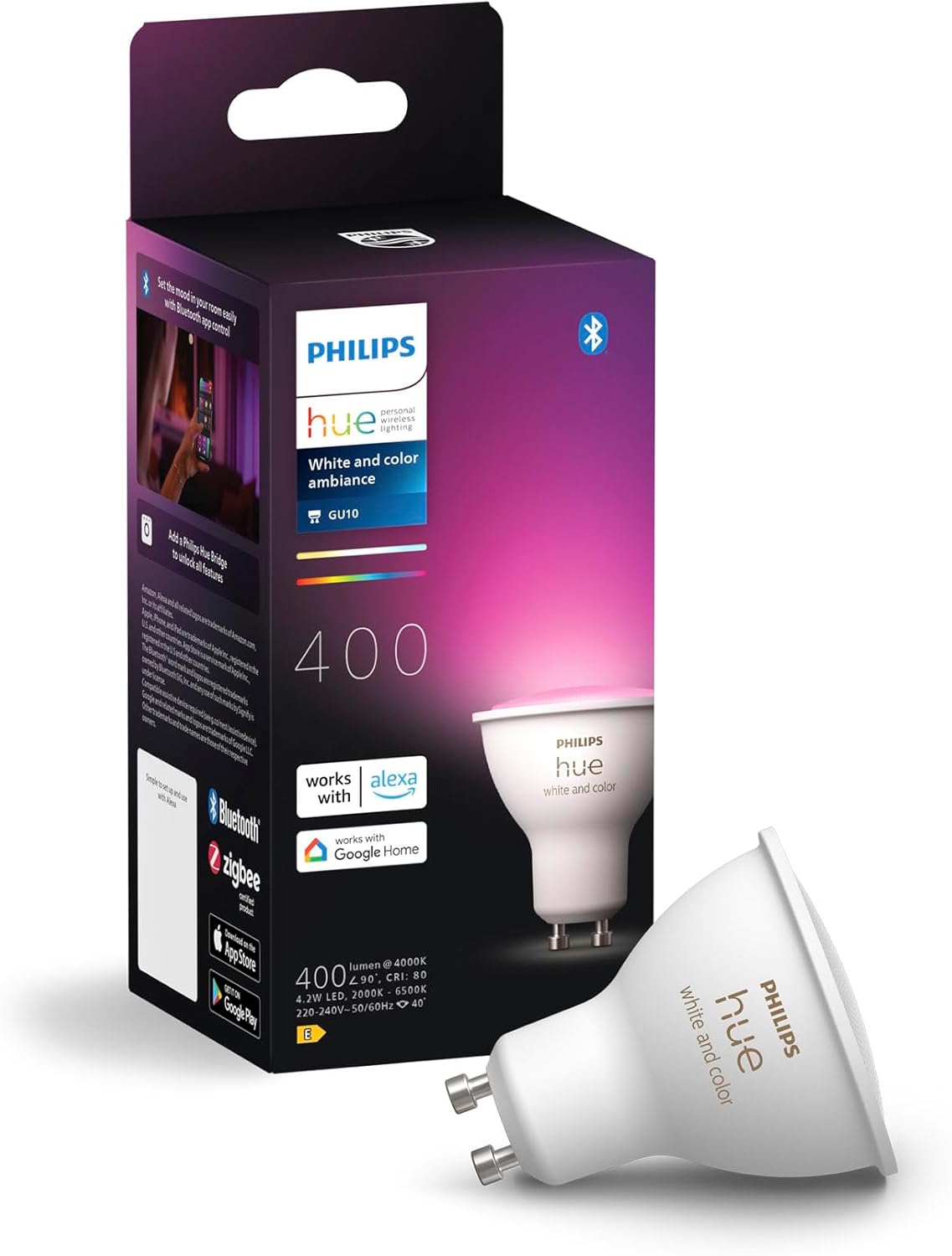 Philips Hue White & Color Ambiance GU10 LED Spot 1er Pack (400 Lm)