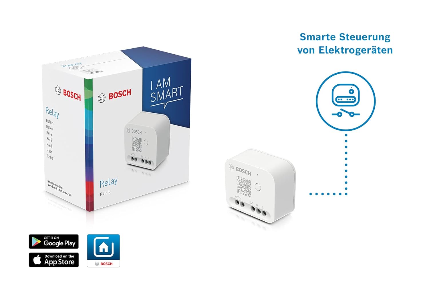 Bosch Smart Home Relais Schalter, Zur Digitalen Steuerung Von Elektr. Geräten