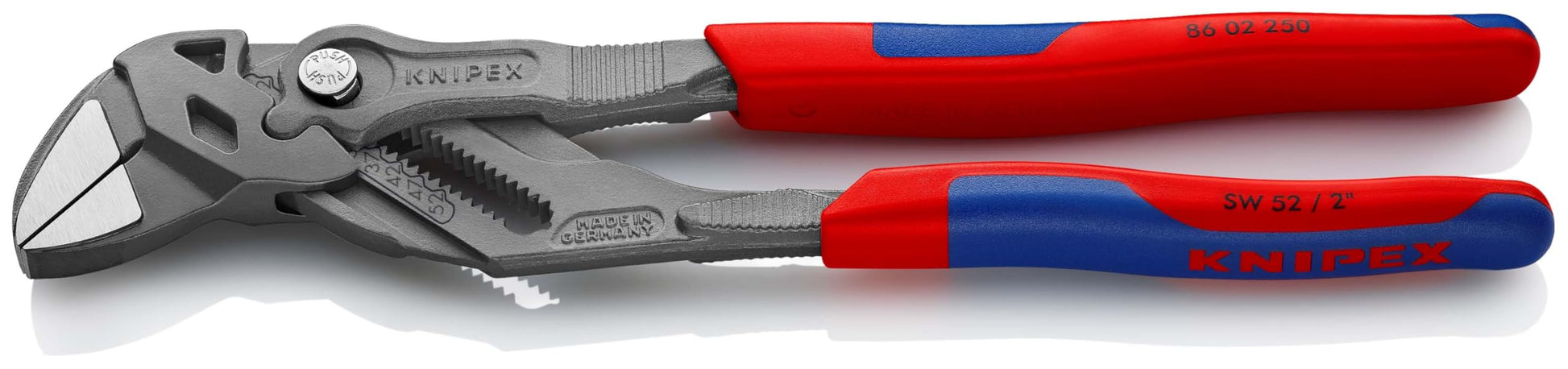 KNIPEX Zangenschlüssel Zange und Schraubenschlüssel in einem Werkzeug verchromt mit Kunststoff überzogen 150 mm, 86 03 150