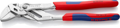 KNIPEX Zangenschlüssel, verchromt, 250 mm, greift stufenlos bis 52 mm, Feinverstellung per Knopfdruck, Schraubenschlüssel, Armaturenzange, 86 03 250