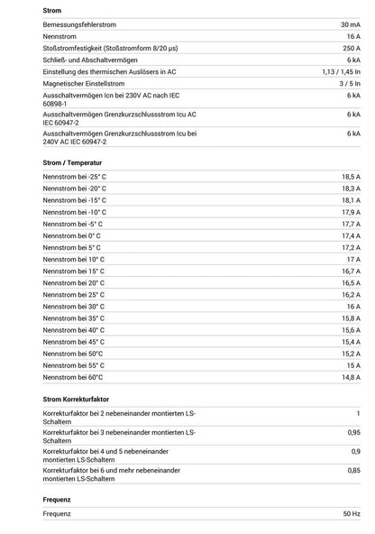 Hager ADS916D Fehlerstrom-LS-Schalter B, 2-Polig 1-Polig geschützt, 16A, 30mA
