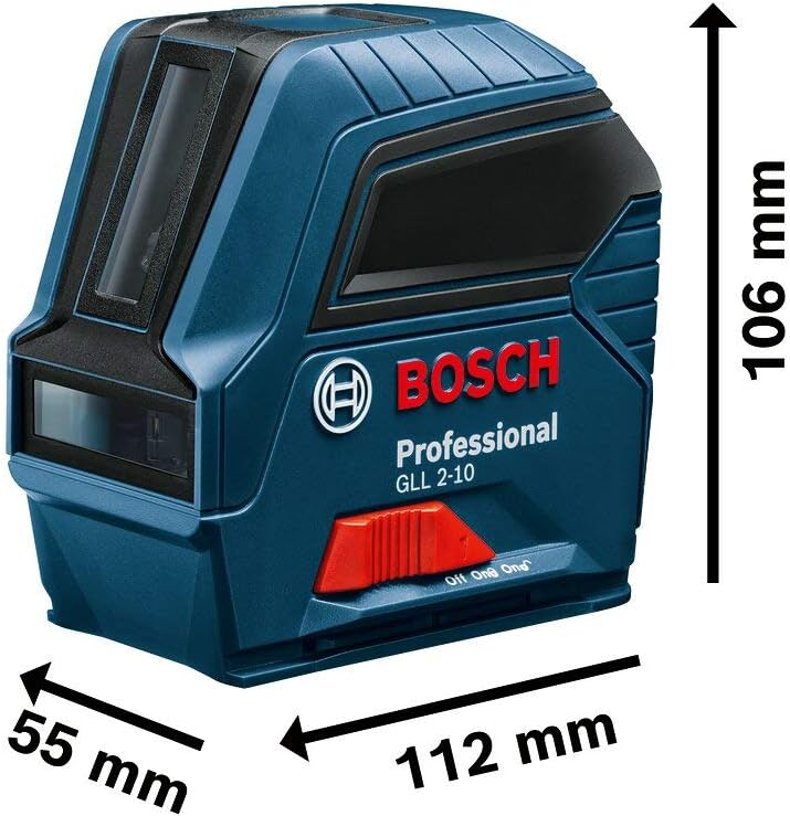 Bosch Professional Linienlaser GLL 2-10 (roter Laser, Arbeitsbereich: bis 10 m, 3x AA-Batterie, Tasche)