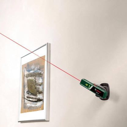 Bosch Laser-Wasserwaage EasyLevel mit Wandhalterung (Laserlinie zur flexiblen Ausrichtung an Wänden und Laserpunkt zur einfachen Höhenübertragung, im Karton)
