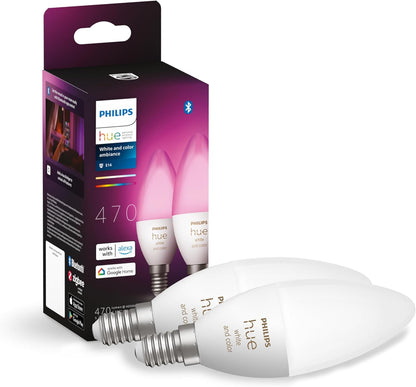 Philips Hue White & Color Ambiance E14 LED Lampen 2er Pack (470 Lm)