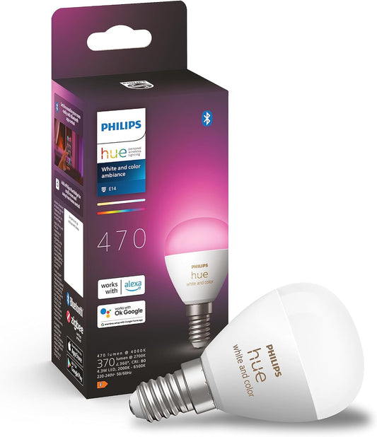Philips Hue White & Color Ambiance E14 LED Lampe (470 Lm) Einzelpack