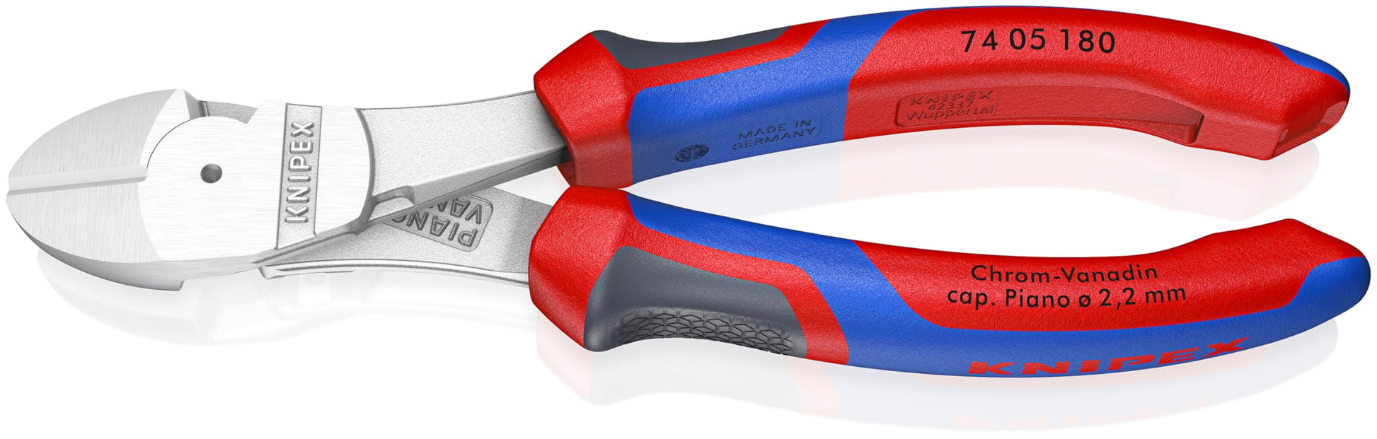 KNIPEX Kraft-Seitenschneider verchromt mit Comfort-Griffen 200 mm, 74 05 200