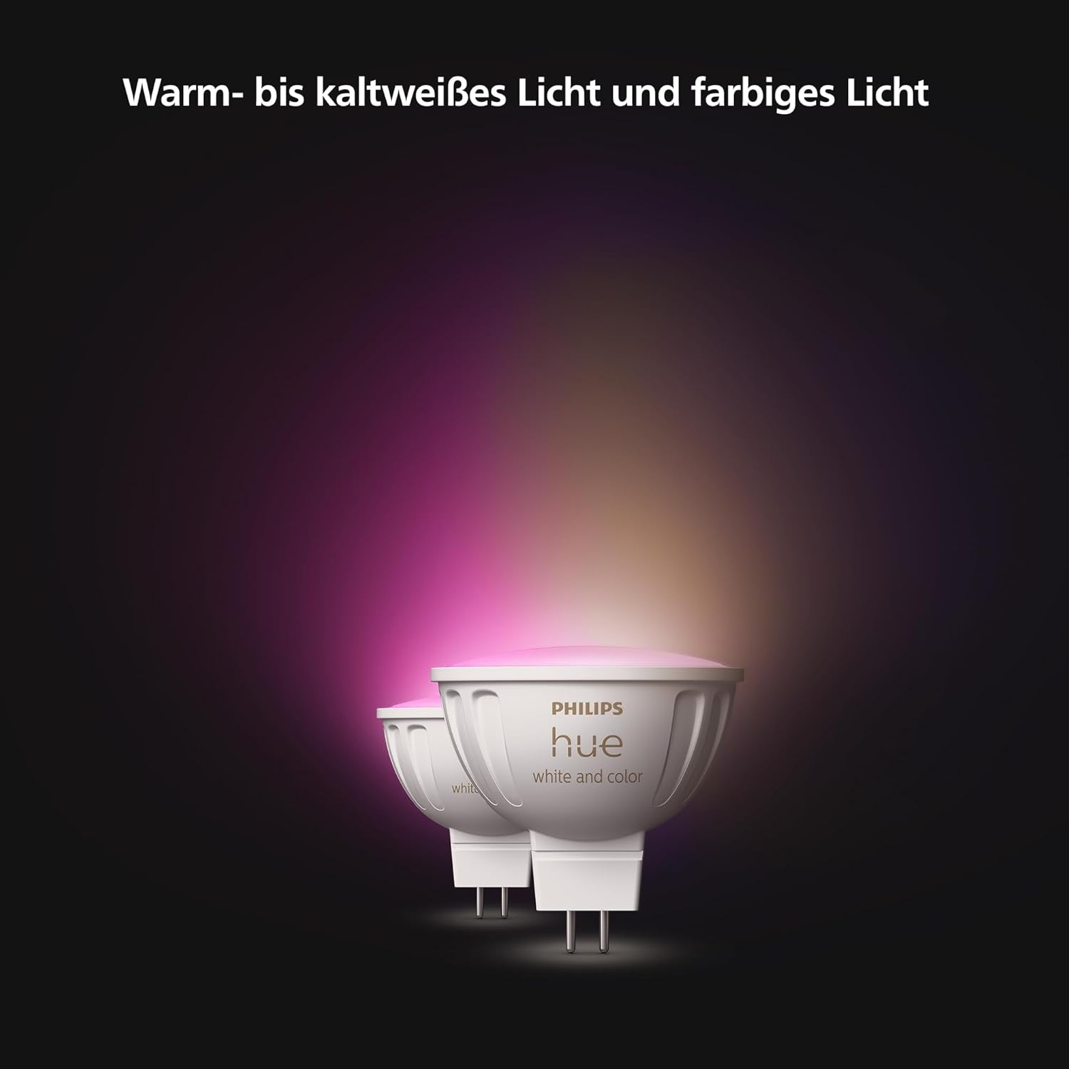 Philips Hue White Ambiance & Color MR16 LED Lampe 2er Pack, Dimmbare
