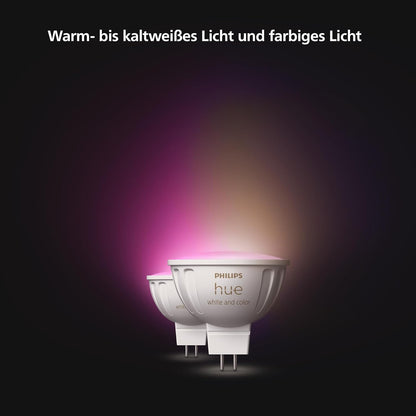 Philips Hue White Ambiance & Color MR16 LED Lampe 2er Pack, Dimmbare