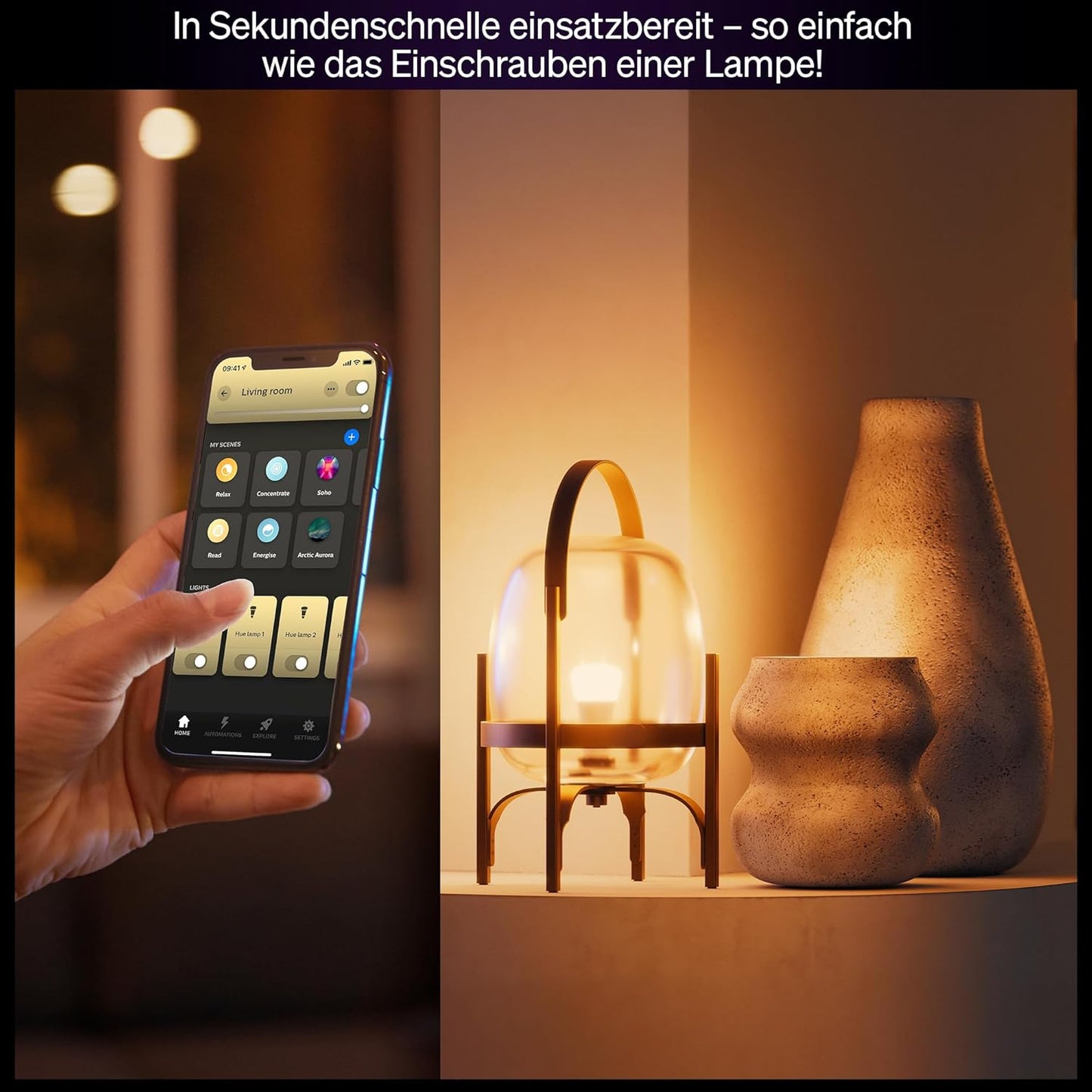Philips Hue Smart LED A67 Lampe, White & Color Ambiance, E27 1600 Lumen, Dimmbar
