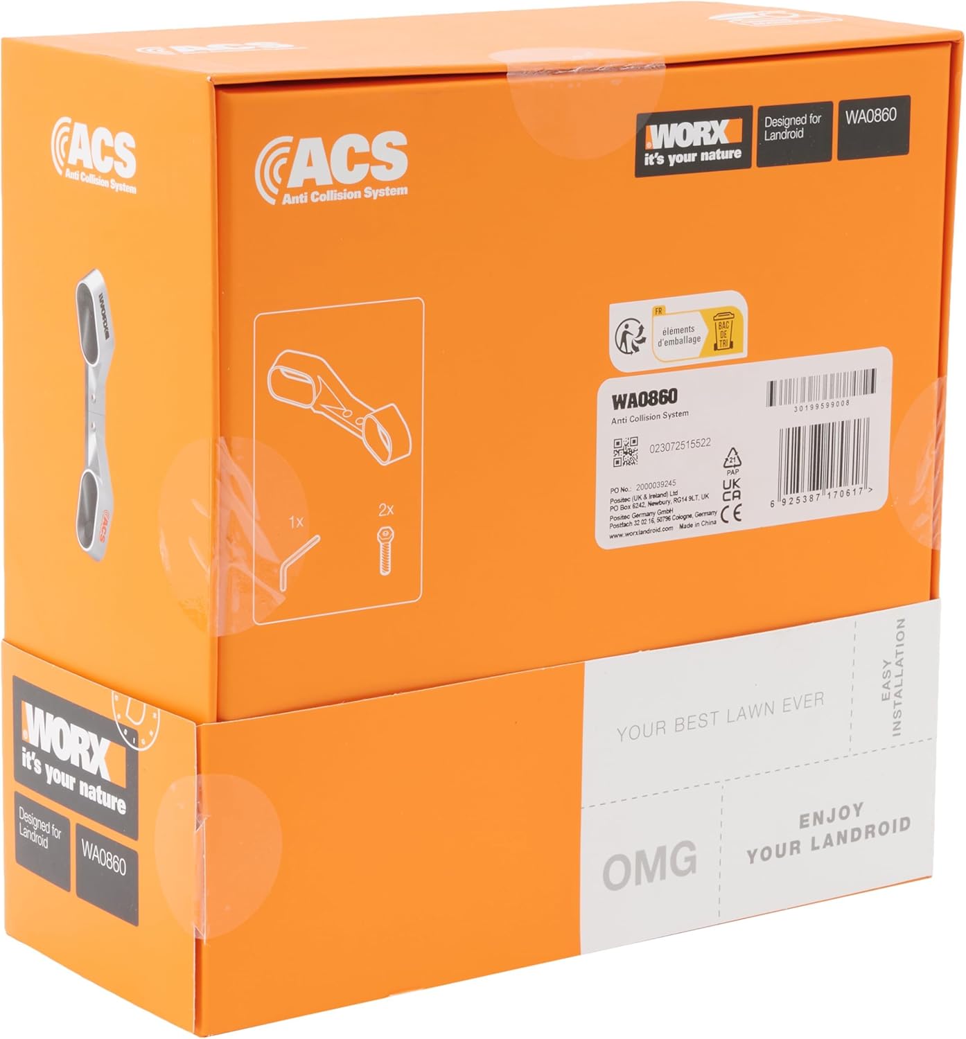 WORX WA0860 Landroid Modul Kollisionssensor ACS - Hindernisvermeidung - Kompatibel Für Alle Neuen Landroid Modelle Ab 2019 (Nicht Für Landroid Vision) - Farbe Silber