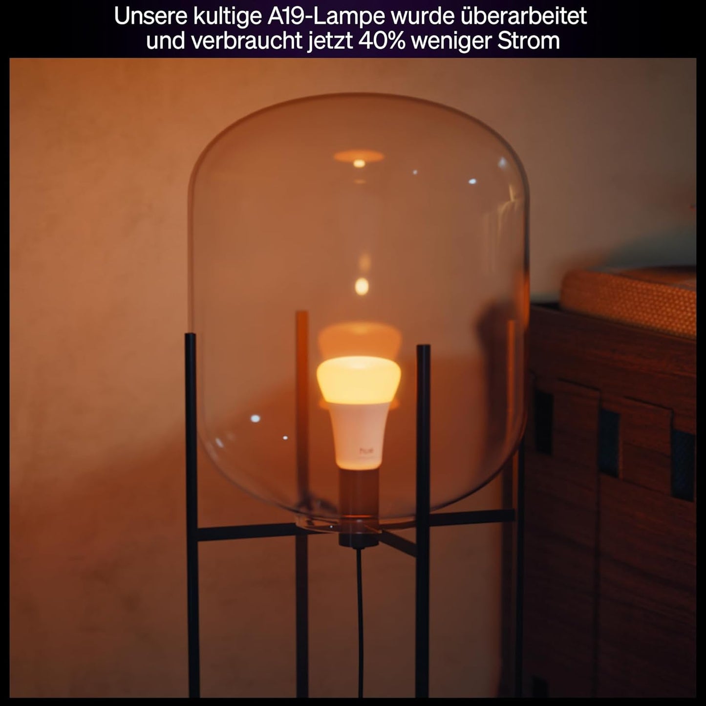 Philips Hue Smart LED A67 Lampe, Weiß und Color Ambiance, E27 Fassung, 11,8W, Vollspektrumlicht 1000K-20000K, 1600 Lumen, dimmbar, kompatibel mit Alexa, Google Assistant und Apple Home, 1er Pack