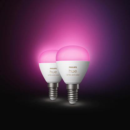 Philips Hue White Ambiance & Color E14 Luster LED Lampe, Dimmbar, Doppelpack