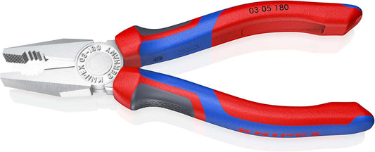 KNIPEX Kombizange auf SB-Karte verchromt mit Comfort-Griffen 180 mm, 03 05 180 SB