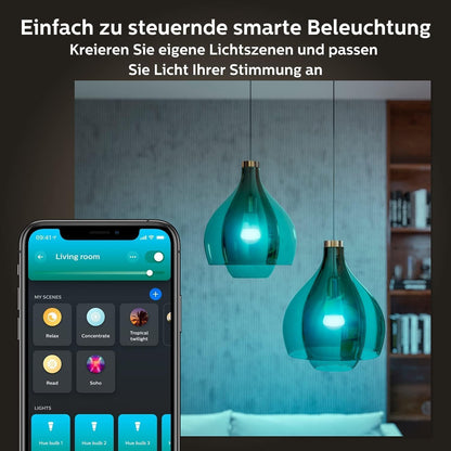 Philips Hue White & Color Ambiance E27 LED Glühbirne, 1100Lm, Doppelpack