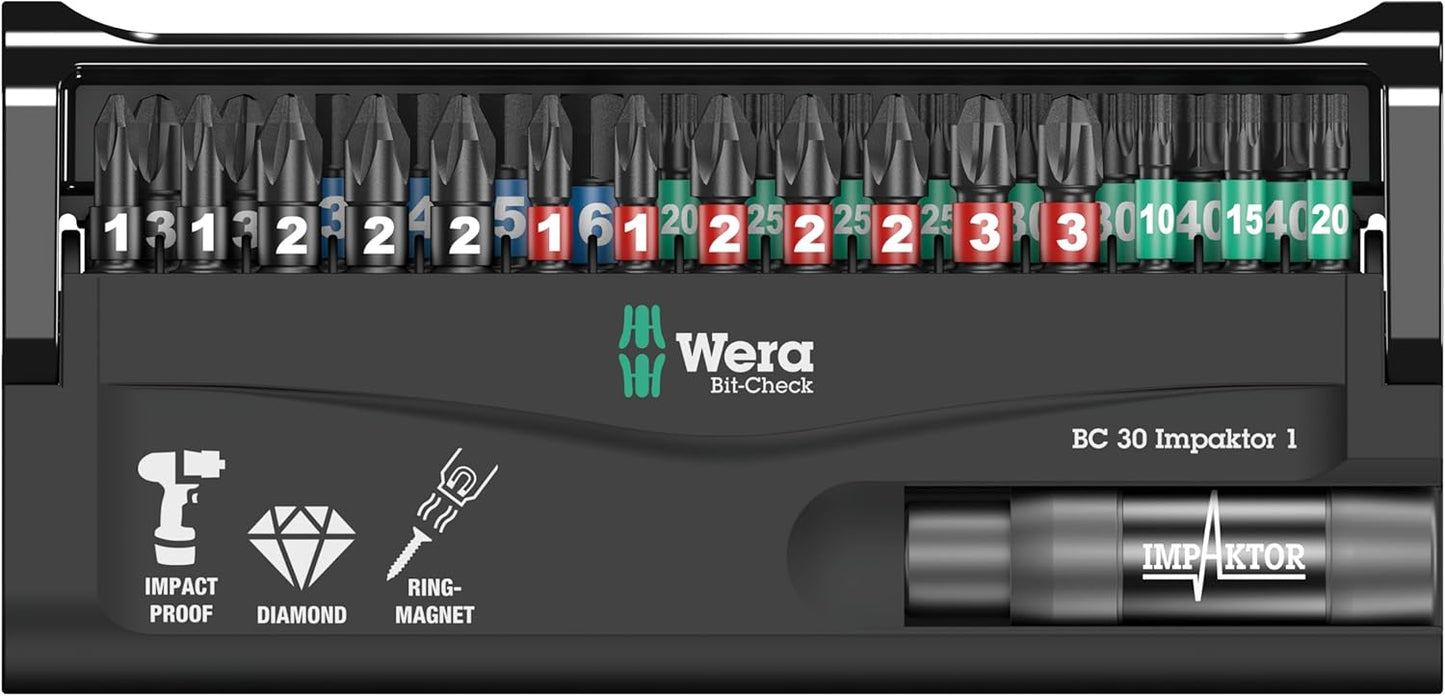 Wera Sechskant Bitsatz Set BC 30 Impaktor 1, 05057690001