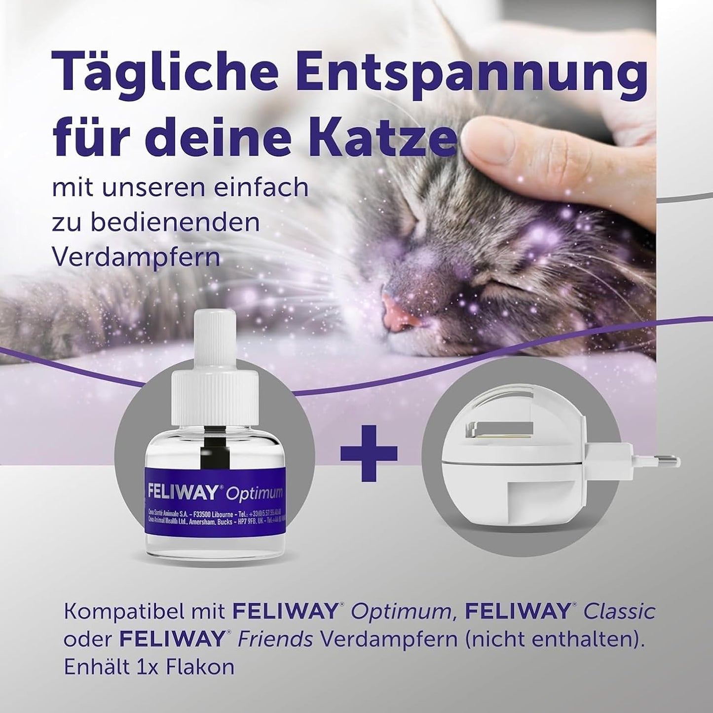 FELIWAY Optimum 3x30 Tage Vorteilspack Für Pheromon Verdampfer, 3x 48ml