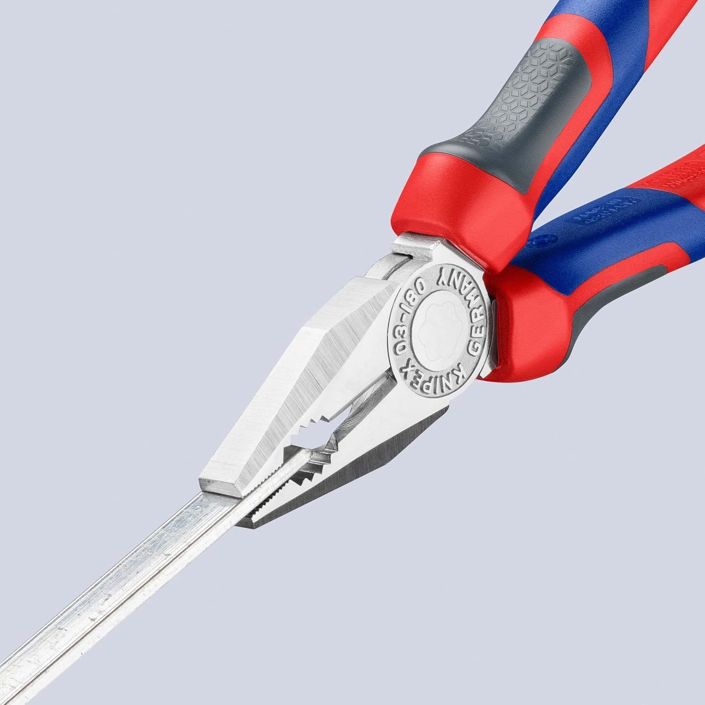 KNIPEX Kombizange auf SB-Karte verchromt mit Comfort-Griffen 180 mm, 03 05 180 SB
