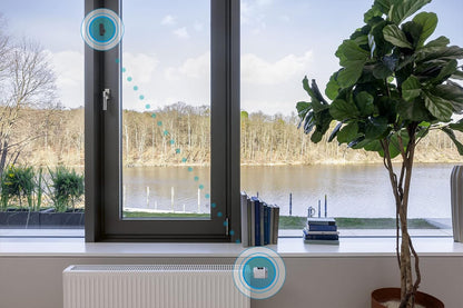 Bosch Smart Home Tür-/Fensterkontakt II, Smarter Sensor zum energieeffizienten Heizen, kompatibel mit Amazon Alexa und Google Assistant, anthrazit
