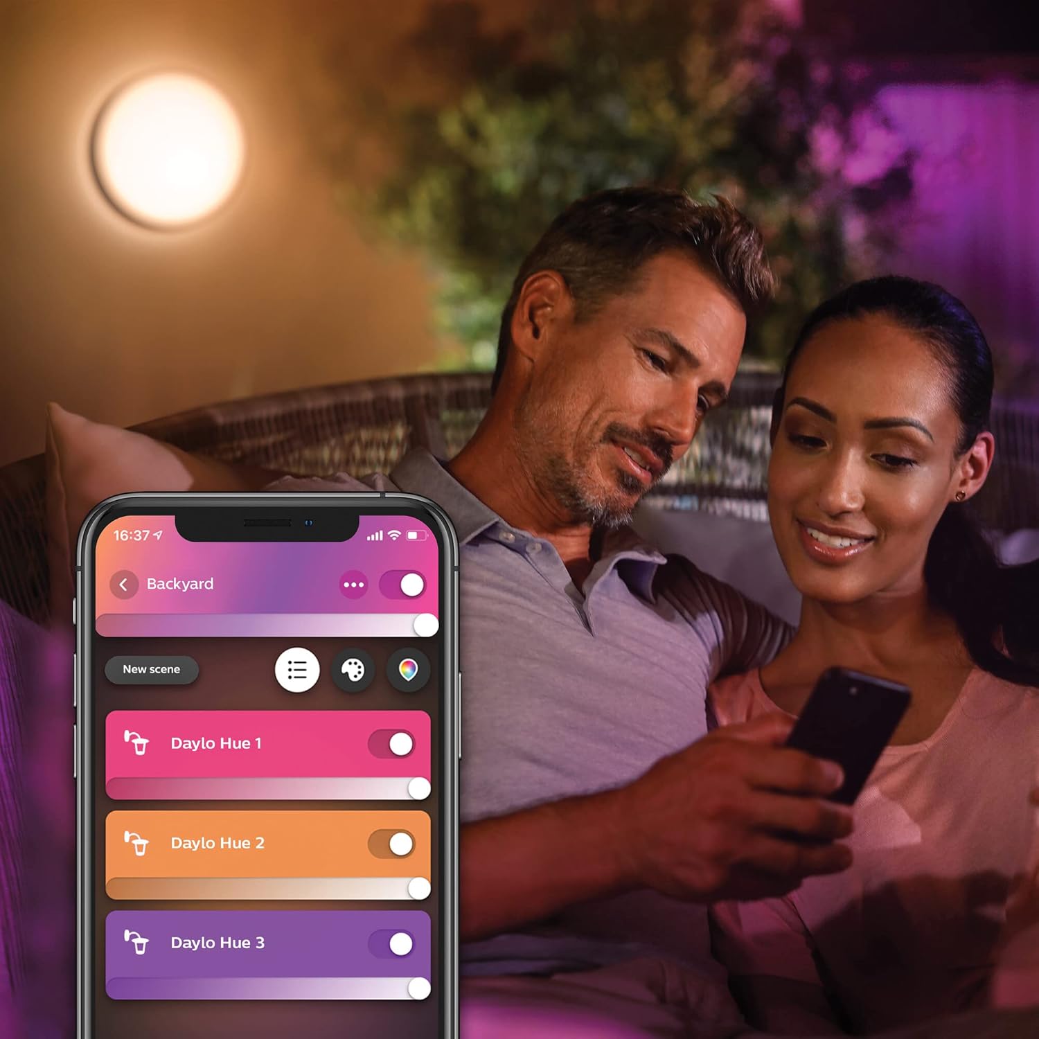 Philips Hue White & Color Ambiance Daylo Wandleuchte Silber