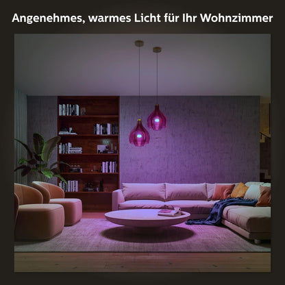 Philips Hue White & Color Ambiance E27 LED Glühbirne, 1100Lm, Doppelpack