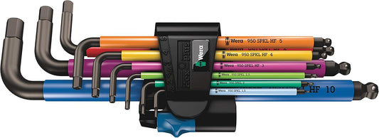 Wera 05022210001 950/9 Hex-Plus Multicolour HF 1 Multicolour Winkelschlüsselsatz, metrisch, BlackLaser, mit Haltefunktion, 9-teilig