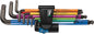Wera 05022210001 950/9 Hex-Plus Multicolour HF 1 Multicolour Winkelschlüsselsatz, metrisch, BlackLaser, mit Haltefunktion, 9-teilig