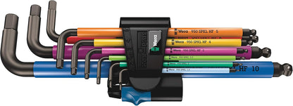 Wera 05022210001 950/9 Hex-Plus Multicolour HF 1 Multicolour Winkelschlüsselsatz, metrisch, BlackLaser, mit Haltefunktion, 9-teilig