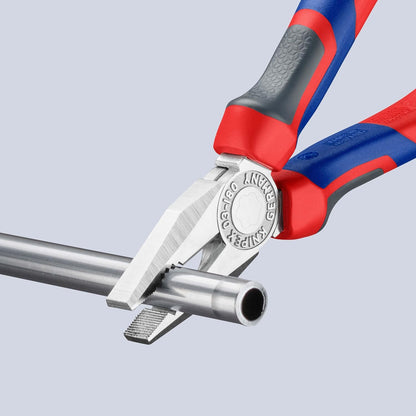 KNIPEX Kombizange auf SB-Karte verchromt mit Comfort-Griffen 180 mm, 03 05 180 SB