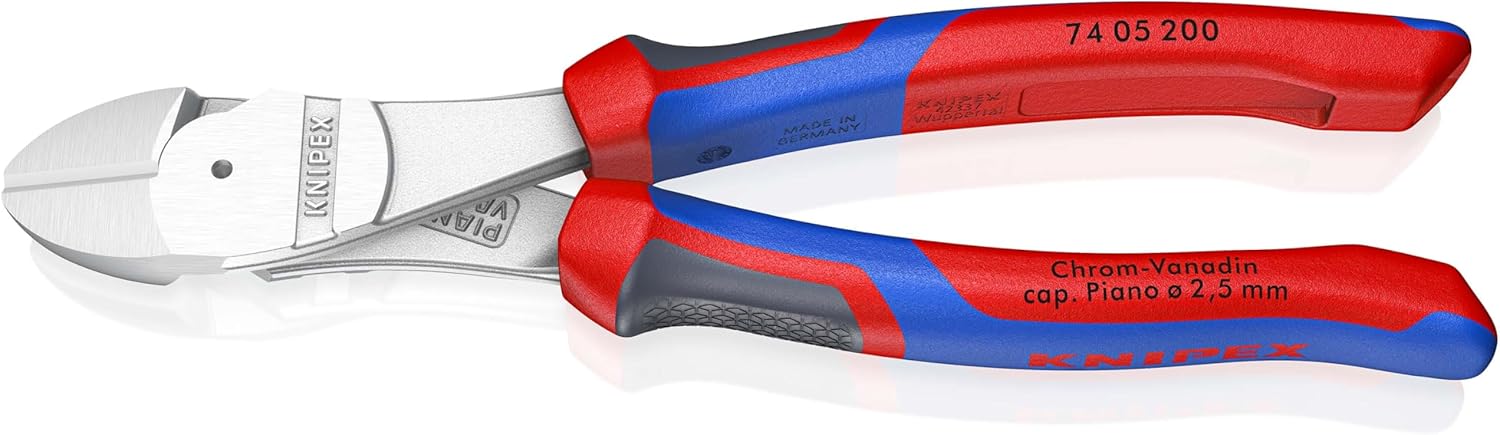 KNIPEX Kraft-Seitenschneider verchromt mit Comfort-Griffen 200 mm, 74 05 200