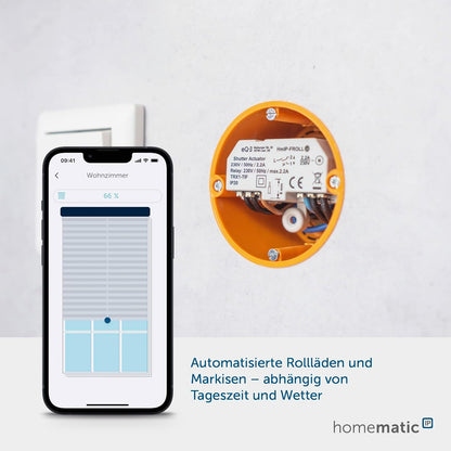 Homematic IP Smart Home Rollladenaktor – Unterputz, Digitale Steuerung, 151347A0