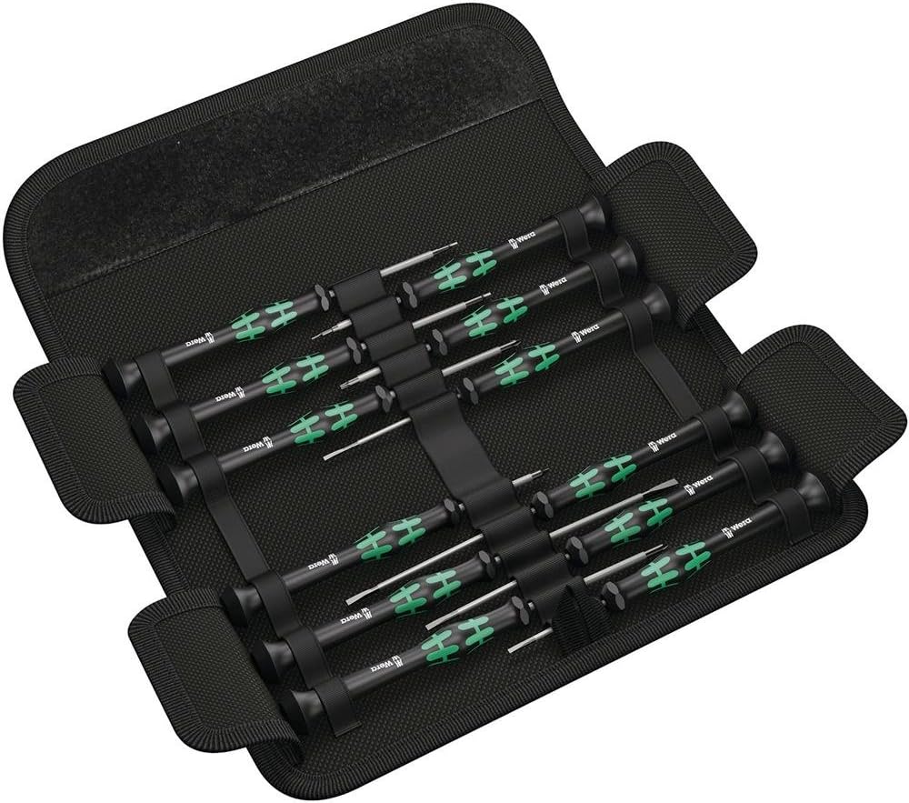 Wera Kraftform Micro Elektroniker Schraubendrehersatz, 12-teilig, Mehrfarbig, 05073675001