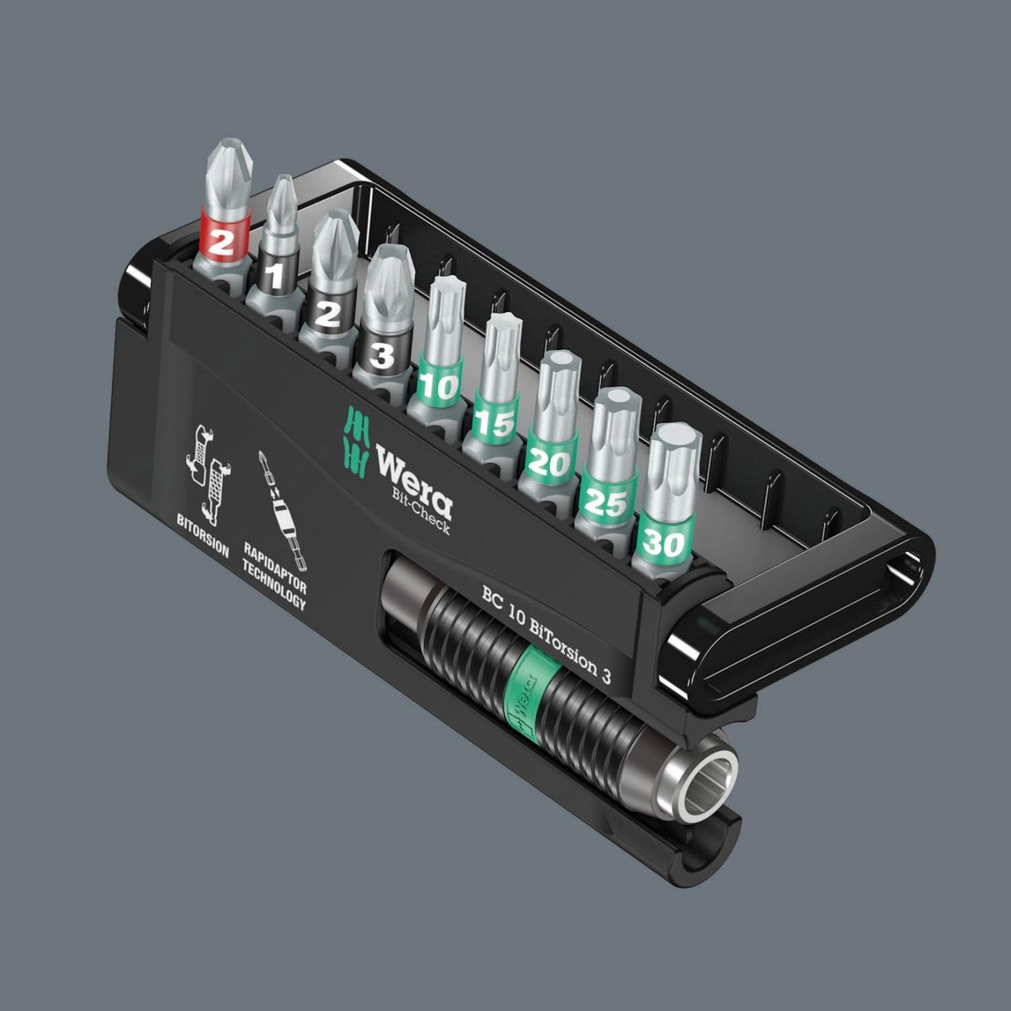 Wera Bit-Sortiment, Bit-Check 10 BiTorsion 3 SB, 10-teilig, 05073418001, 18 x 7.5 x 0.4 cm
