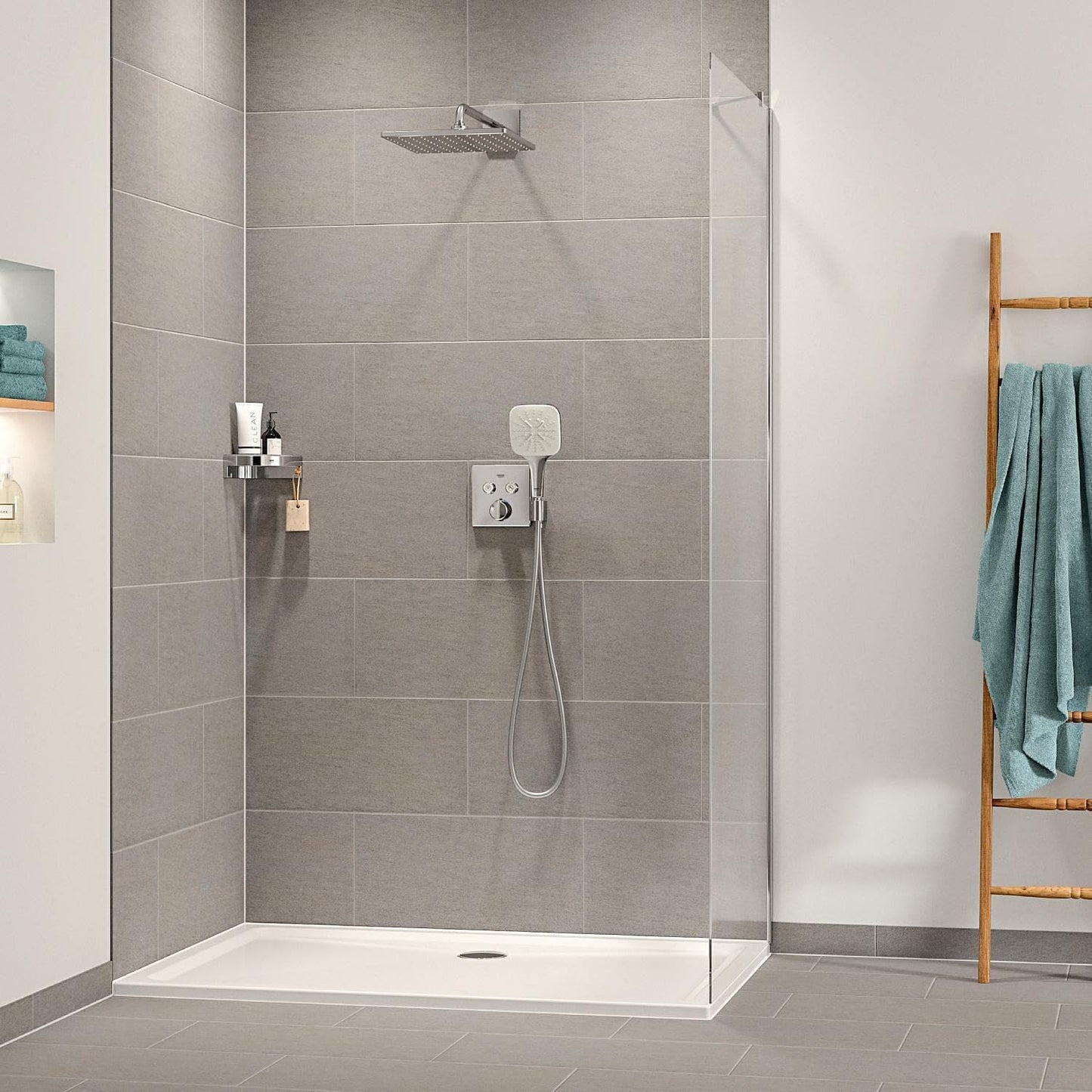 GROHE Vitalio Smartactive 130 Cube, Duschkopf Wassersparend, 26595000
