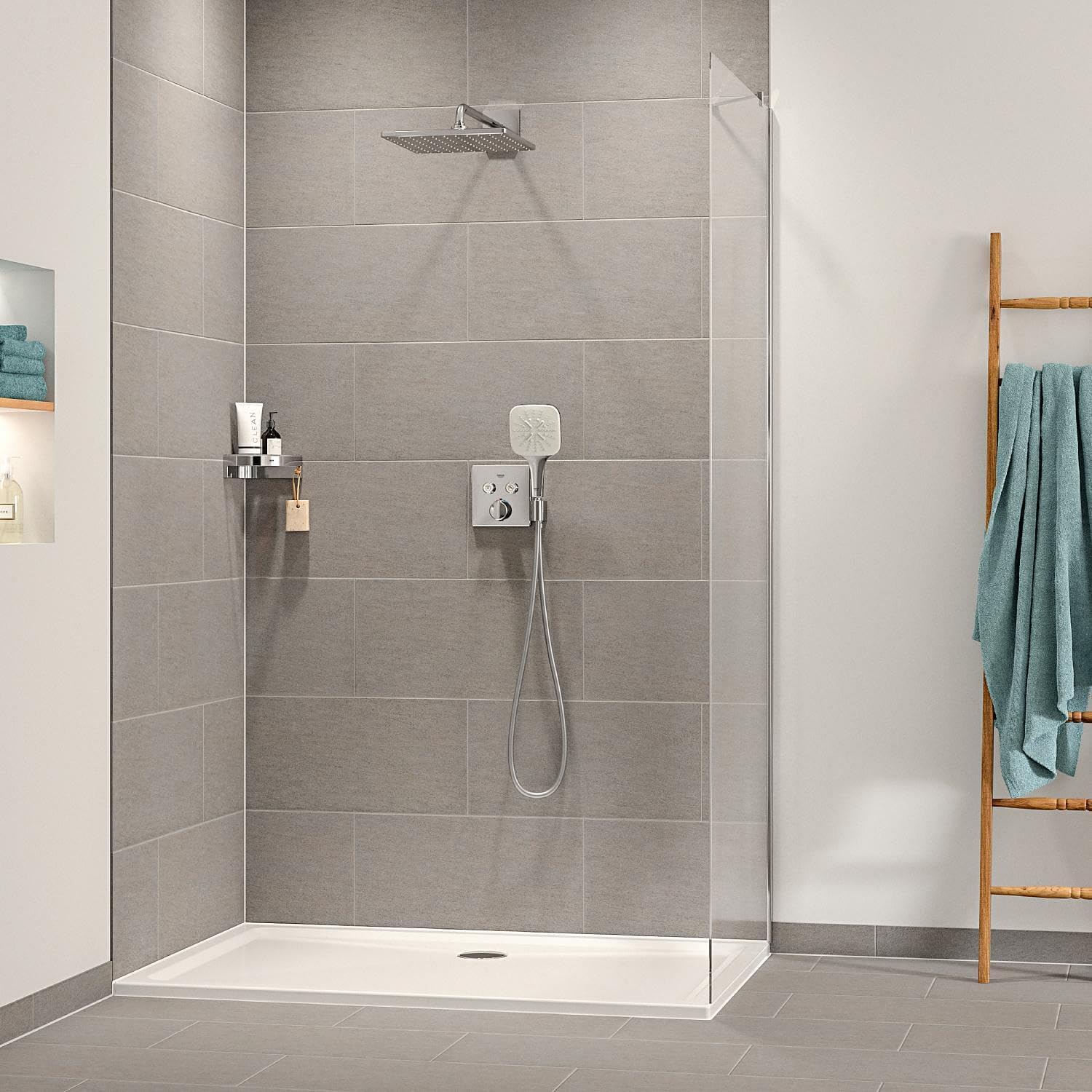 GROHE Vitalio Smartactive 130 Cube, Duschkopf Wassersparend, 26595000