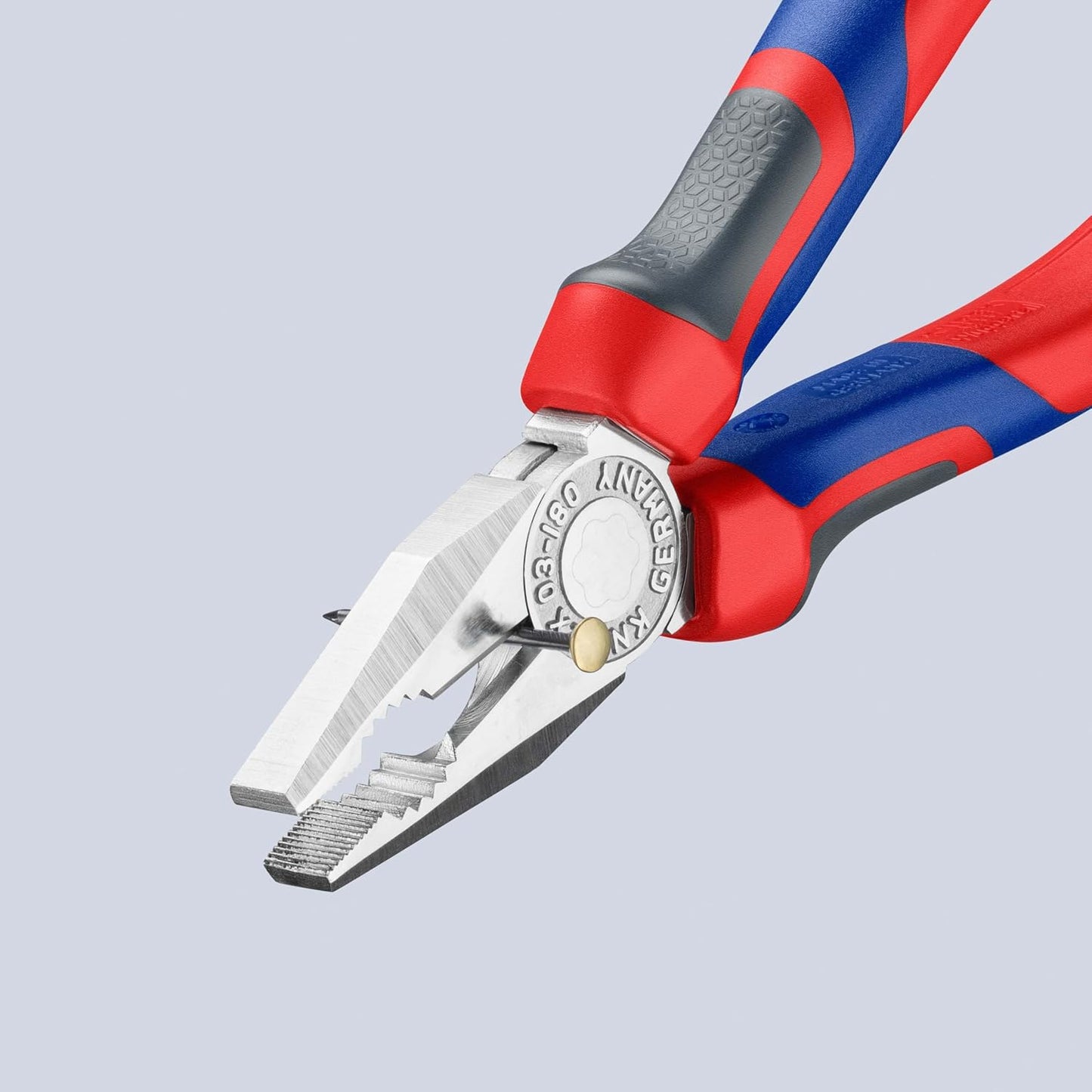 KNIPEX Kombizange auf SB-Karte verchromt mit Comfort-Griffen 180 mm, 03 05 180 SB