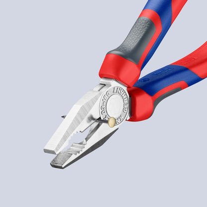 KNIPEX Kombizange auf SB-Karte verchromt mit Comfort-Griffen 180 mm, 03 05 180 SB