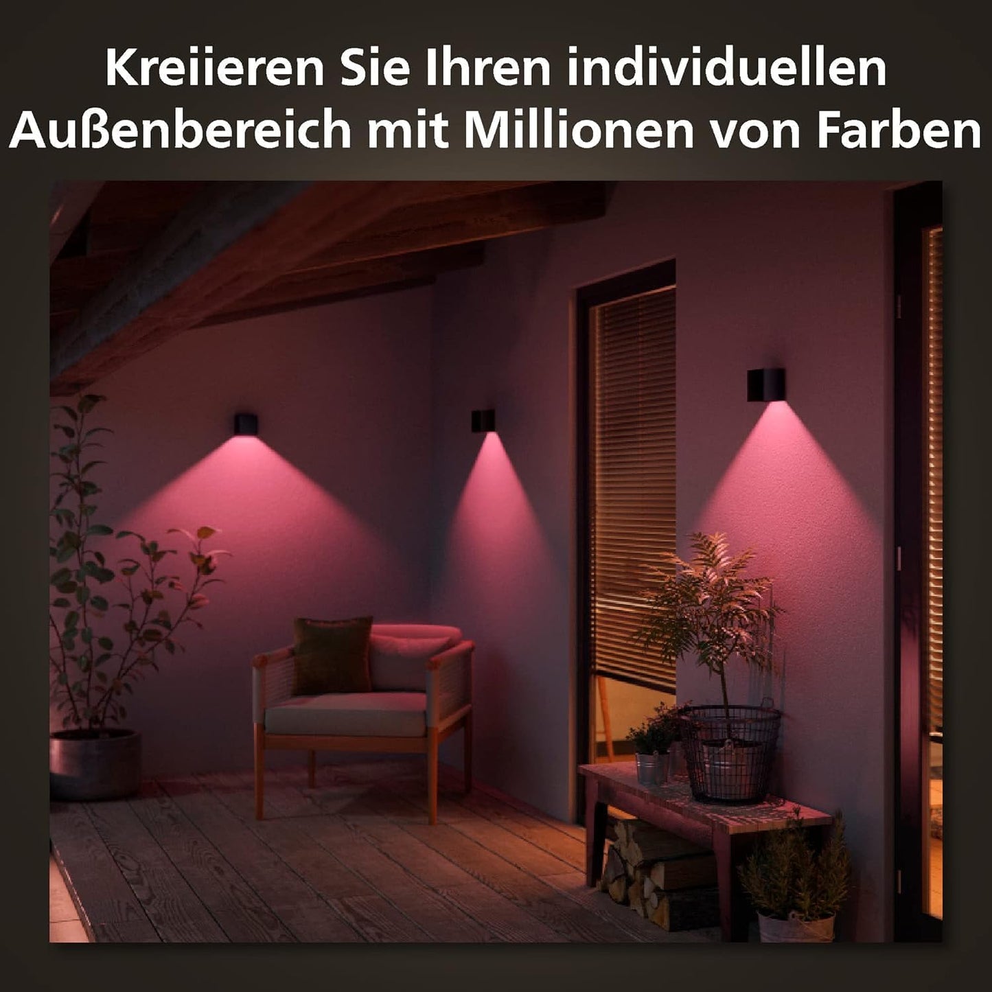 PHILIPS Hue White and Color Ambiance Außenwandleuchte Resonate, Dimmbar
