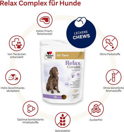 Doppelherz Relax Complex Für Hunde - Mit Alpha-Casozepin - 30 Chews